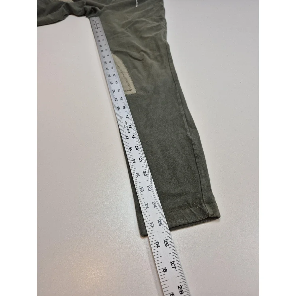 Devon-Aire Sweatpants Kids 24x25 Green Fleece Riding Knee Patch Pants Equestrian
